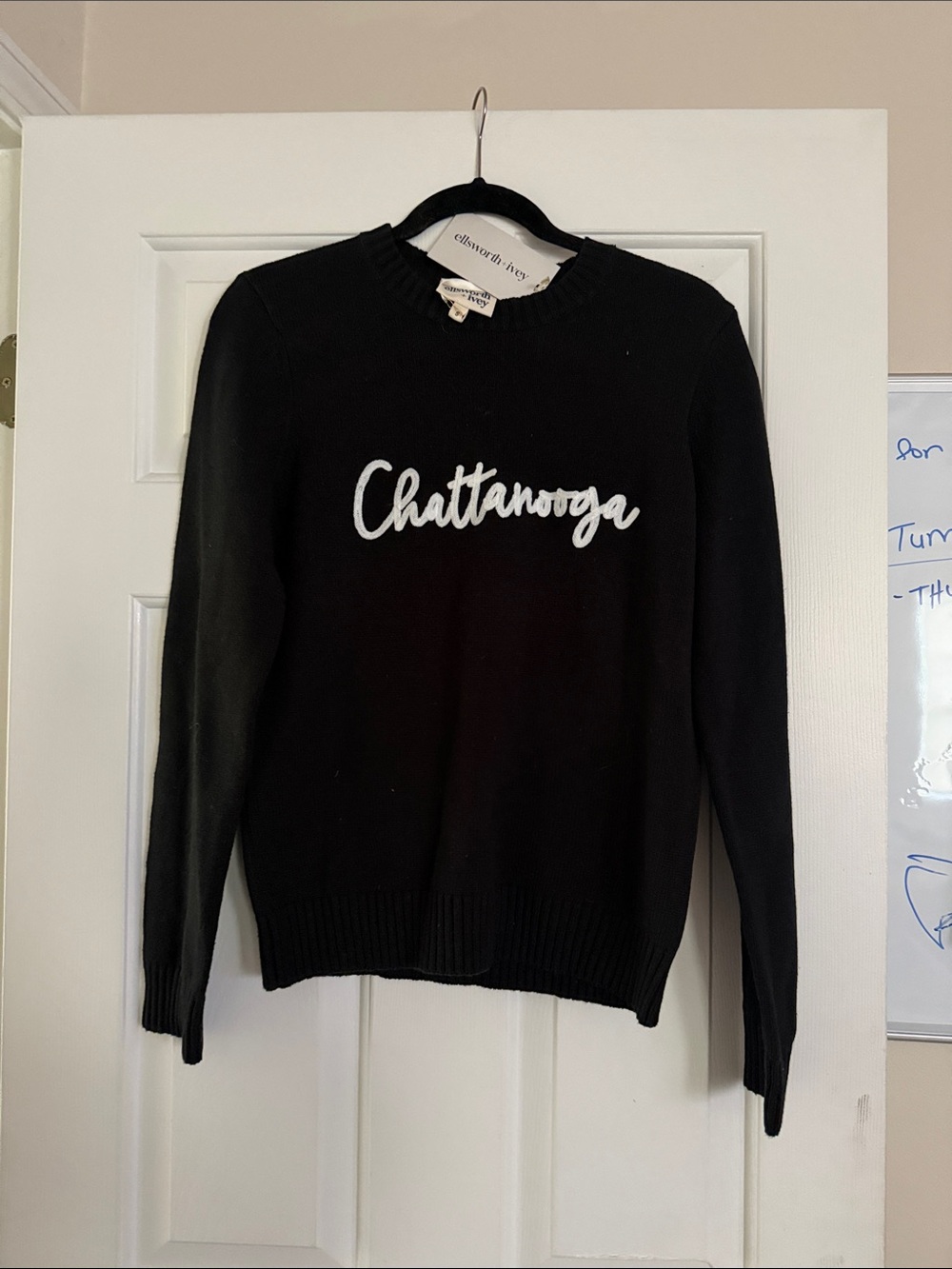 Black Chattanooga Script Crewneck Sweater by ellsworth & hwy